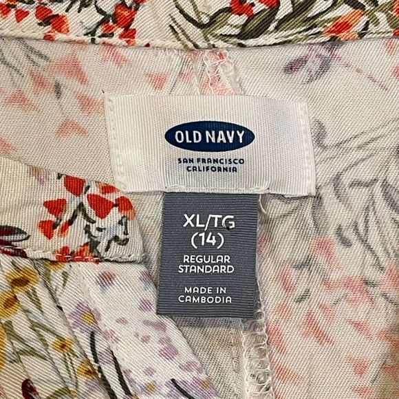 Old Navy Girl Size 14 Floral Dress Multicolor Longsleeve Nip Tuck Front Pullover - Picture 7 of 9